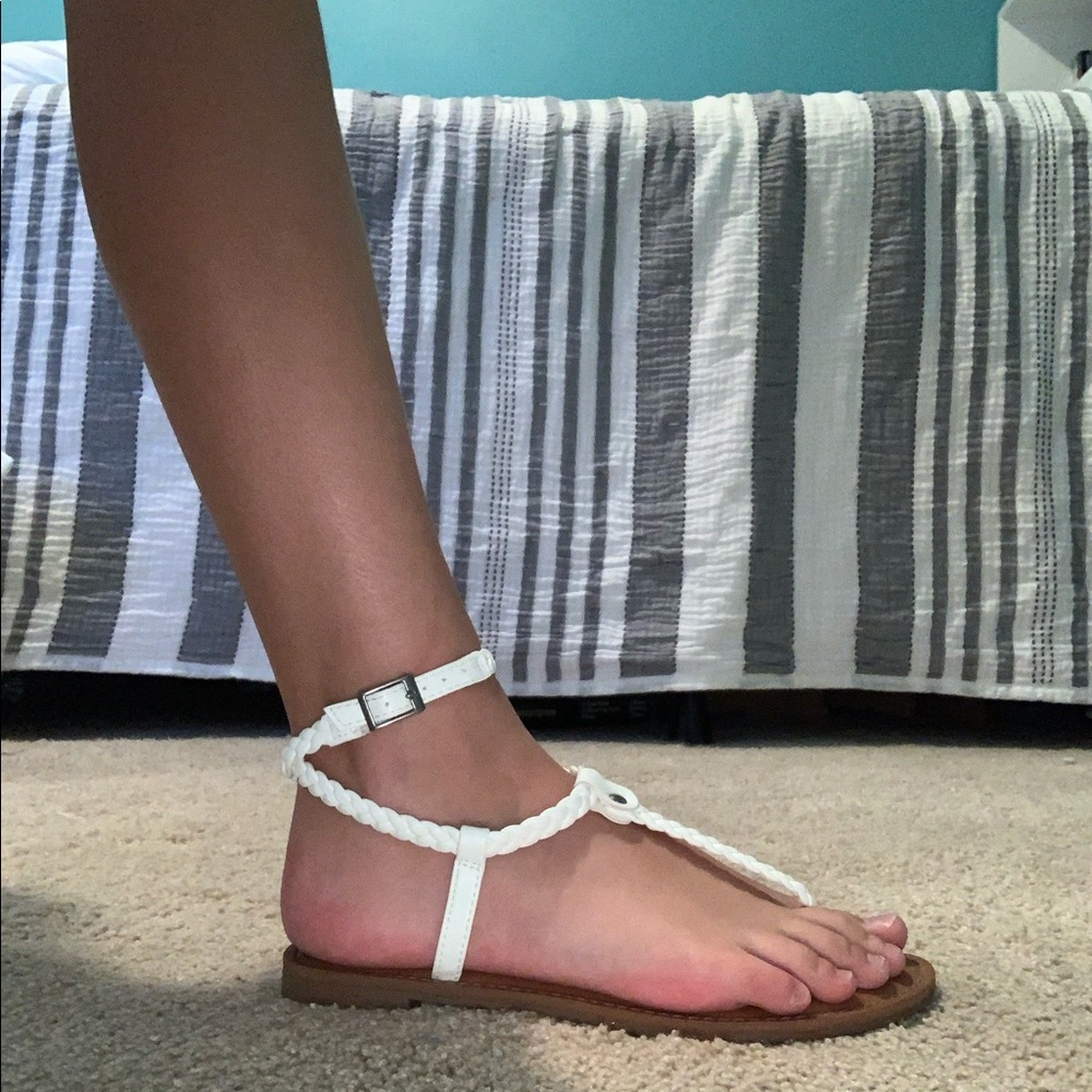 White Wrap Around Sandals